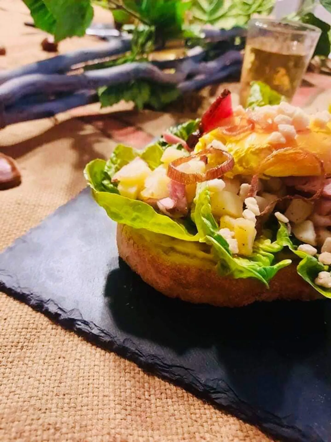 tartine salade au lard 